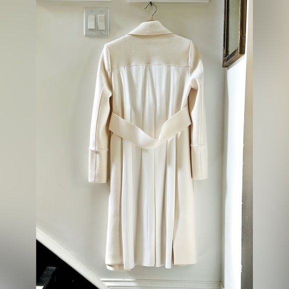 new Victoria Beckham White Wool + Silk Chain Coat - Picture 7 of 7